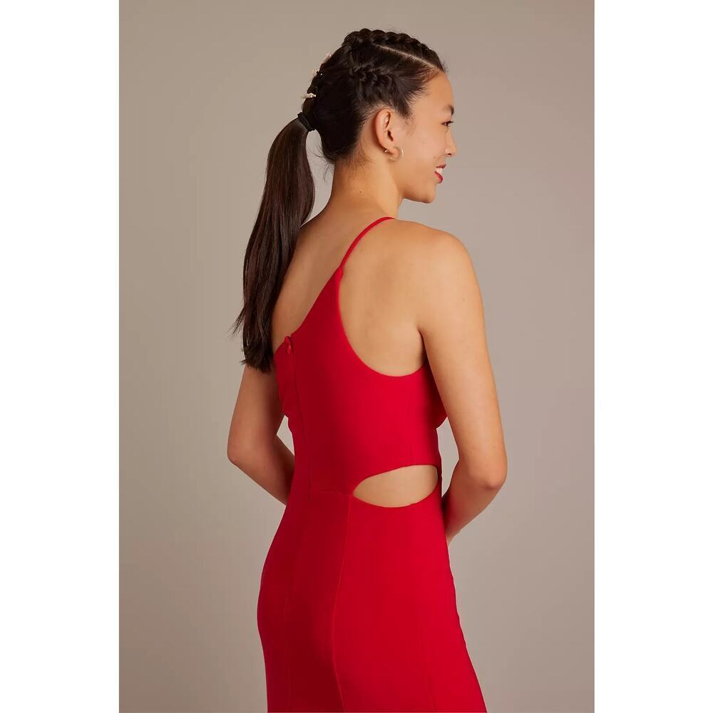 Jump Apparel One Shoulder Jersey Gown with Cutout Red Size 00 NWOT - Picture 3 of 11